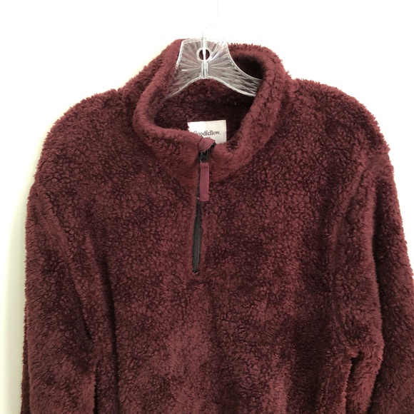 NWT SUPER SOFT Half Zip Sweatshirt Maroon Men's Size Large Longfellow & Co - Picture 2 of 8